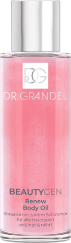 DR. GRANDEL
BEAUTYGEN
Renew Body Oil
voedende bodyolie

Bodyolie met zachte schittering voor alle huidtypes I verjongt en voedt