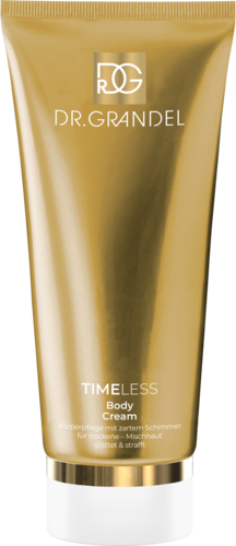 DR. GRANDEL
TIMELESS
Body Cream
gladmakend lichaamsverzorging

Lichaamsverzorging met een delicate glans voor de droge – gecombineerde huid I maakt glad en verstevigt