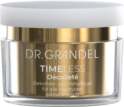 DR. GRANDEL
TIMELESS
Décolleté
gladmakende decolleté- en halsverzorging

Verzorging voor decolleté en hals voor alle huidtypes I Maakt de huid glad en versterkt