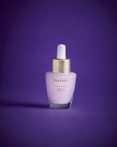 PHYRIS
TIME RELEASE
PEPTIDE RELAX-LIFT
Directe ontspanning en glad maken van expressielijntjes, stimuleert langdurig de huidvernieuwing

Ontspannend werkstofserum